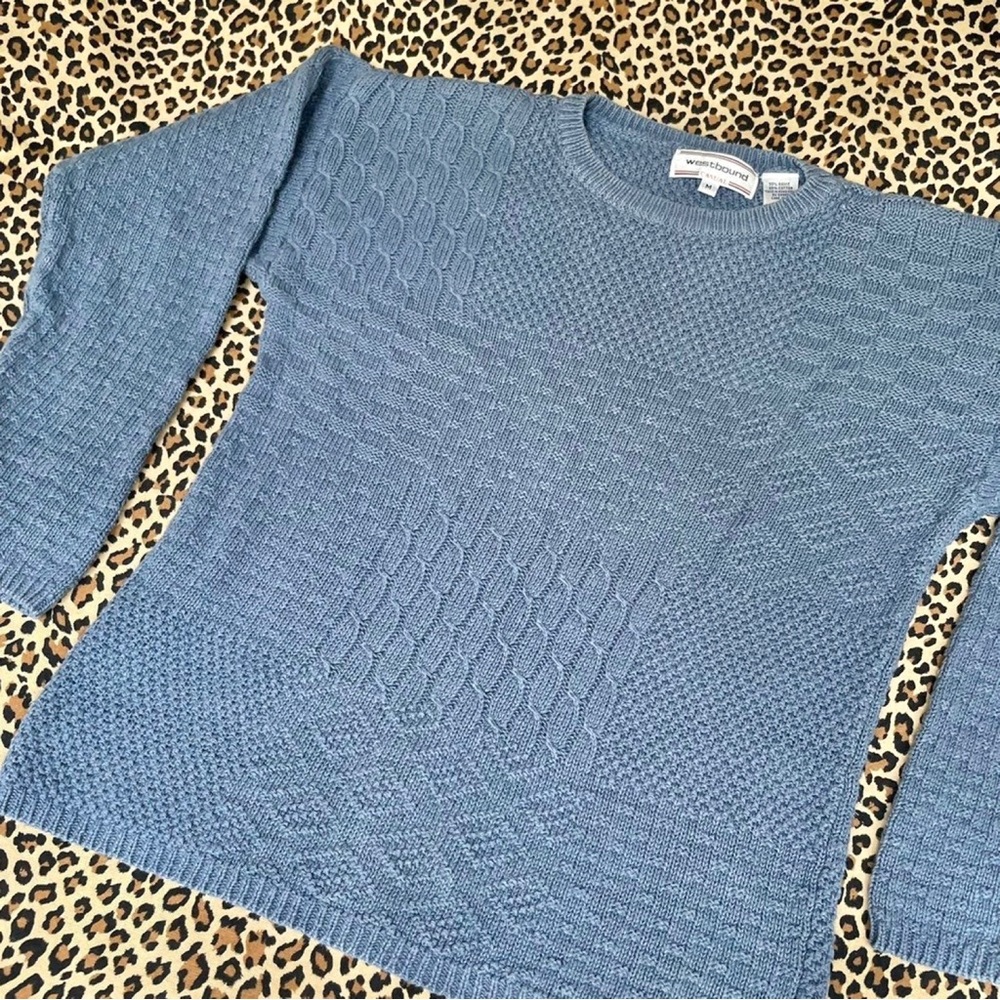 Vintage Sweater Patchwork Mixed Print Medium Pull… - image 1